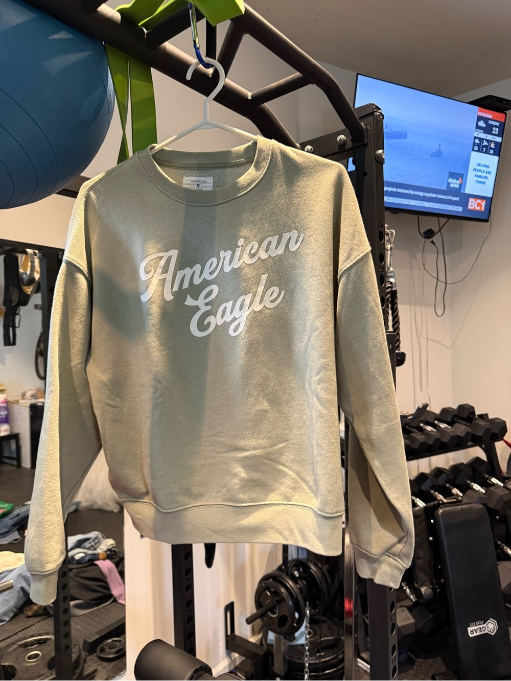 American Eagle Tan Logo Crewneck Sweatshirt
